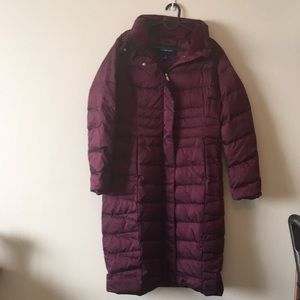 Lands End calf length coat removable hood small